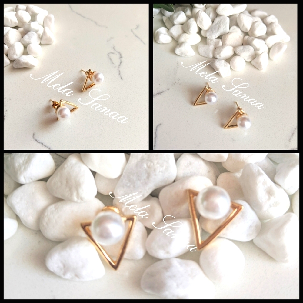 🍒5/$30-Triangle Faux Pearl Pair of Earrings🍒